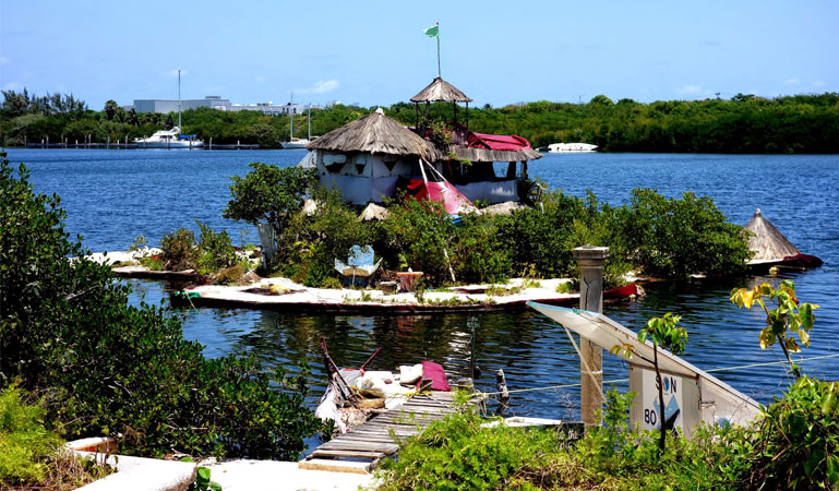 A Floating Island Made With Over 100000 Recycled Plastic Water Bottles