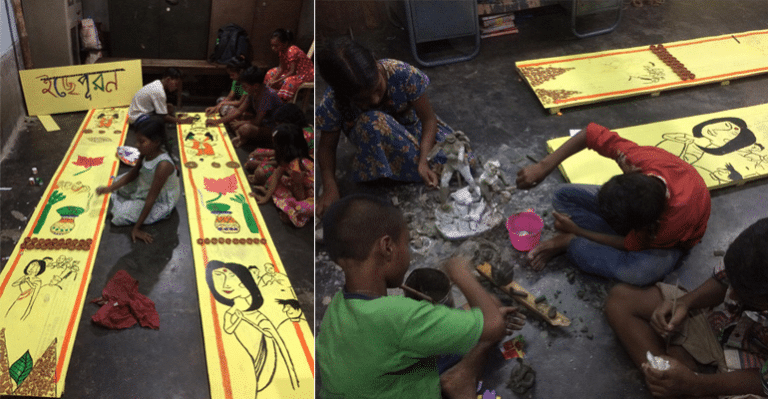 “Footpather Durga Pujo” – Kids Without Roof Over Their Head Organising Pujo In Kolkata