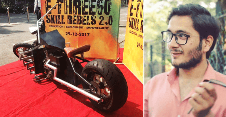 This 24-YO Guy From Aurangabad Has Built A 10-Ft Long Bike Completely Out Of Scrap!