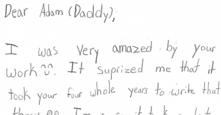 8-YO Little Girl Reviews Her Father’s Thesis With Words And Emojis. Twitter Is Going Aww!