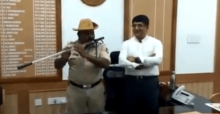52-YO Police Constable Converts Lathi Into A Flute, Internet Lauds Him For Creativity