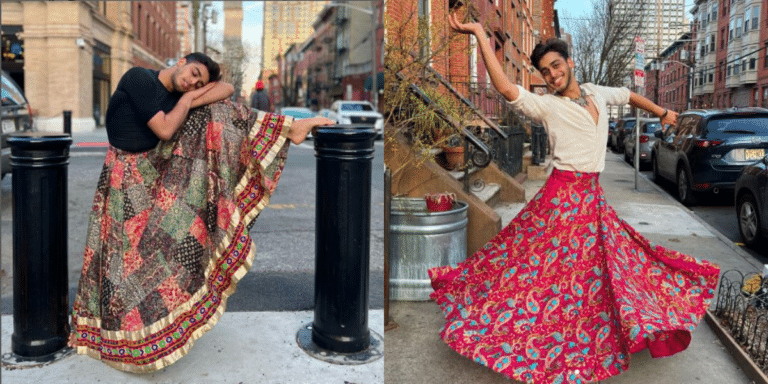 Indian Guy Sports Gender Fluid Clothing, Dances In A Skirt On New York Streets